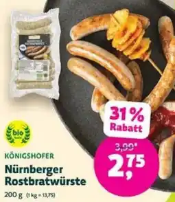 Biomarkt KÖNIGSHOFER Nürnberger Rostbratwürste Angebot