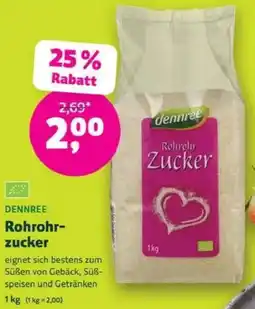 Biomarkt DENNREE Rohrohrzucker Angebot