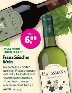 Biomarkt HAUSSMANN BARON EUGENE Französischer Wein Angebot