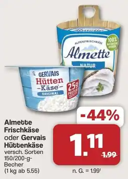 Famila Nord West Almette Frischkäse oder Gervais Hüttenkäse Angebot