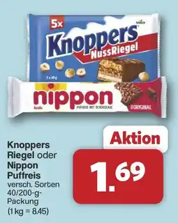 Famila Nord West Knoppers Riegel oder Nippon Puffreis Angebot