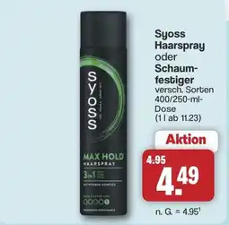 Famila Nord West Syoss Haarspray oder Schaumfestiger Angebot