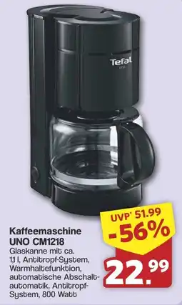 Famila Nord West Tefal Kaffeemaschine UNO CM1218 Angebot