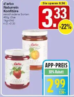 WEZ d'arbo Naturrein Konfitüre Angebot