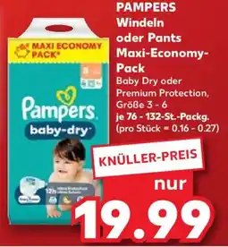 Kaufland PAMPERS Windeln oder Pants Maxi-Economy Pack Angebot