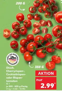 Kaufland Dtsch. Cherryrispen-, Cocktailrispen oder Rispentomaten Angebot