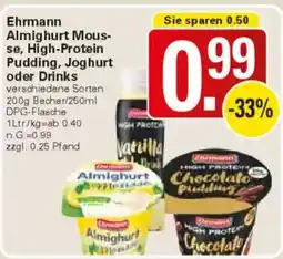 WEZ Ehrmann Almighurt Mous- se, High-Protein Pudding, Joghurt oder Drinks Angebot