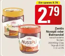 WEZ Zentis Nusspli oder Belmandel Angebot