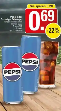 WEZ Pepsi oder Schwipp Schwapp Angebot
