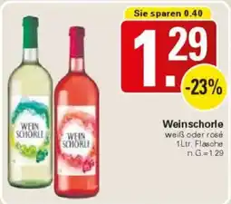 WEZ Weinschorle weiß oder rosé Angebot