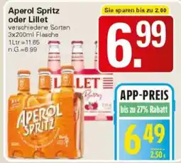 WEZ Aperol Spritz oder Lillet Angebot