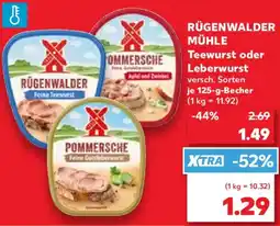 Kaufland RÜGENWALDER MÜHLE Teewurst oder Leberwurst Angebot