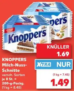 Kaufland KNOPPERS Milch-Nuss Schnitte Angebot