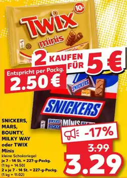 Kaufland SNICKERS, MARS, BOUNTY, MILKY WAY oder TWIX Minis Angebot