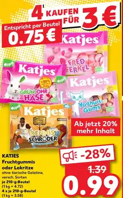 Kaufland KATJES Fruchtgummis oder Lakritze Angebot