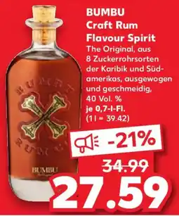 Kaufland BUMBU Craft Rum Flavour Spirit Angebot