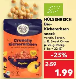 Kaufland HÜLSENREICH Bio- Kichererbsen snack Angebot