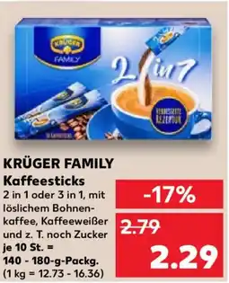 Kaufland KRÜGER FAMILY Kaffeesticks Angebot