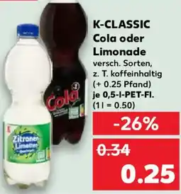 Kaufland K-CLASSIC Cola oder Limonade Angebot