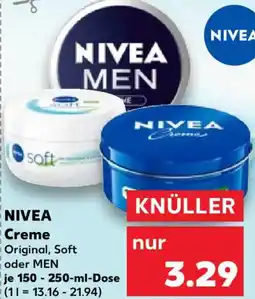 Kaufland NIVEA Creme Original, Soft oder MEN Angebot