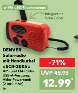 Kaufland DENVER Solarradio mit Handkurbel SCR-2005 Angebot