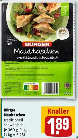REWE Bürger Maultaschen Angebot