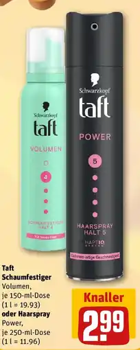 REWE Taft Schaumfestiger oder Haarspray Angebot