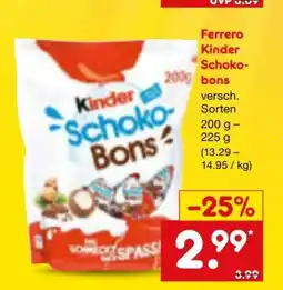 Netto Marken-Discount Ferrero Kinder Schoko-Bons Angebot