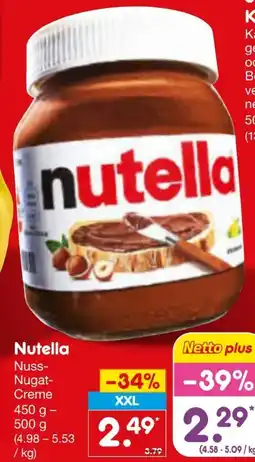 Netto Marken-Discount Ferrero Nutella Nuss-Nougat-Creme Angebot