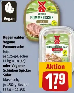REWE Rügenwalder Vegane Pommersche oder Veganer Schinken Spicker Salat Angebot