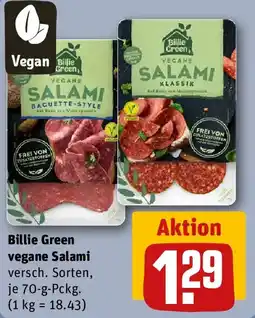 REWE Billie Green vegane Salami Angebot