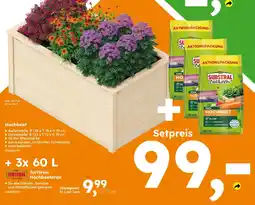 Globus Baumarkt Hochbeet + SUBSTRAL Torffreie Hochbeeterde 3*60 L Angebot