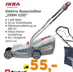 Globus Baumarkt IKRA Elektro Rasenmäher „IERM 1232" Angebot