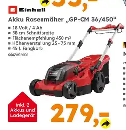 Globus Baumarkt Einhell Akku Rasenmäher,,GP-CM 36/450" Angebot