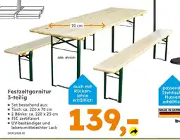 Globus Baumarkt Festzeltgarnitur 3-teilig Angebot