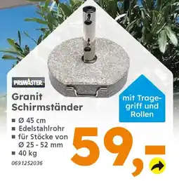 Globus Baumarkt PRIMASTER Granit Schirmständer Angebot