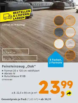 Globus Baumarkt Feinsteinzeug „Oak" Angebot