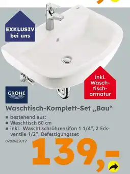 Globus Baumarkt GROHE Waschtisch-Komplett-Set „Bau❝ Angebot
