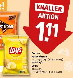 REWE Doritos Nacho Cheese oder Lay's Chips Angebot
