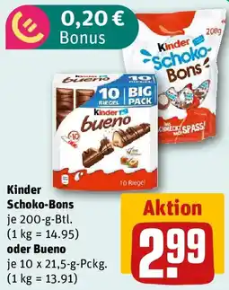 REWE Kinders Schoko- Bons oder Bueno Angebot
