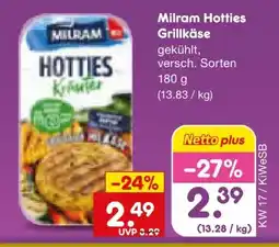 Netto Marken-Discount Milram Hotties Grilltaler mit Käse Angebot