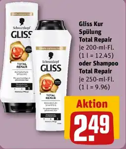 REWE Gliss Kur Spülung Total Repair oder Shampoo Total Repair Angebot
