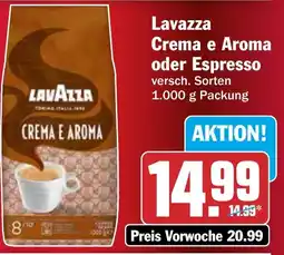 HIT Lavazza Crema e Aroma oder Espresso Angebot