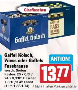 HIT Gaffel Kölsch, Wiess oder Gaffels Fassbrause Angebot