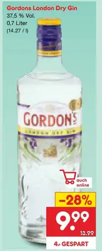 Netto Marken-Discount Gordon's London Dry Gin Angebot