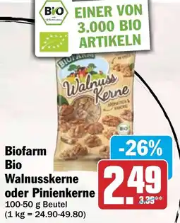 HIT Biofarm Bio Walnusskerne oder Pinienkerne Angebot