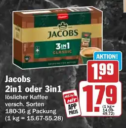 HIT Jacobs 2in1 oder 3in1 löslicher Kaffee Angebot