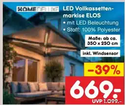 Netto Marken-Discount Home Deluxe LED-Vollkassettenmarkise Elos Angebot