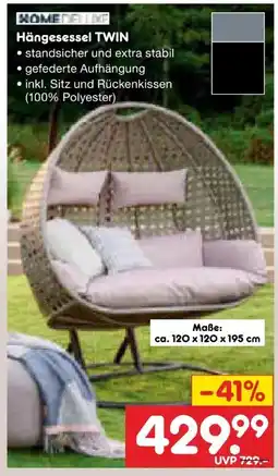 Netto Marken-Discount Home Deluxe Hängesessel Twin Angebot