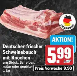 HIT Deutscher frischer Schweinebauch mit Knochen Angebot